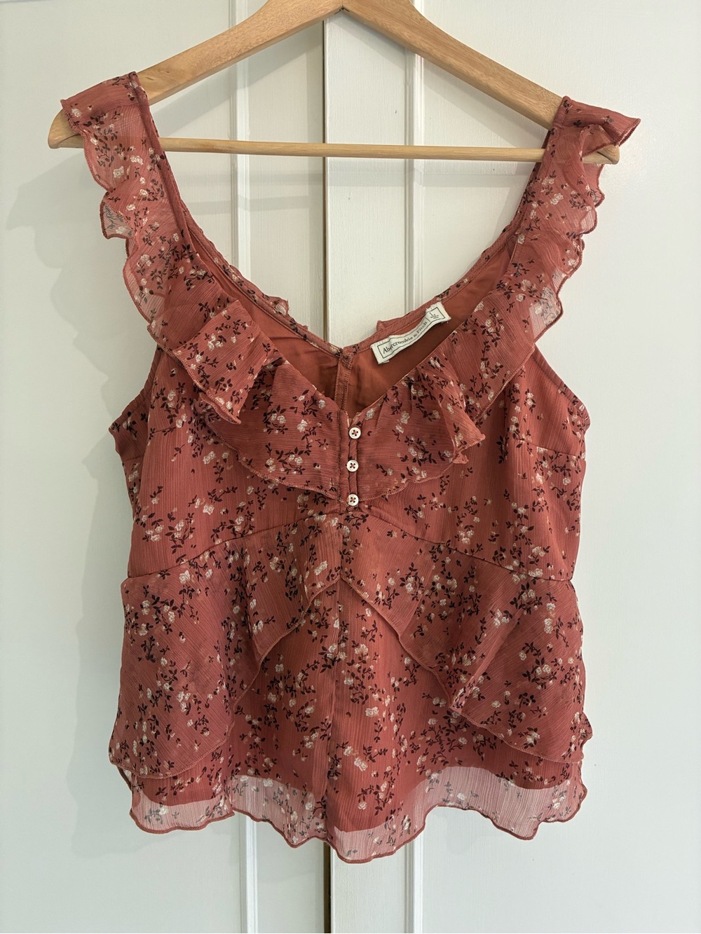 Abercrombie Chiffon Ruffle Blouse Camisole